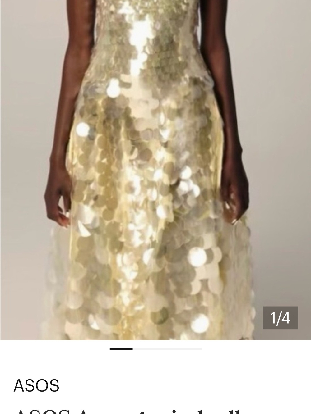 ISO - ASOS Metallic Gold Lemon Sequin Dress Size 20 Or 22